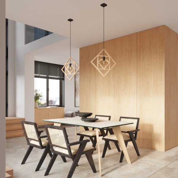 Sollux SL.1757 - Lampadario a sospensione con filo CARO 1xE27/15W/230V faggio