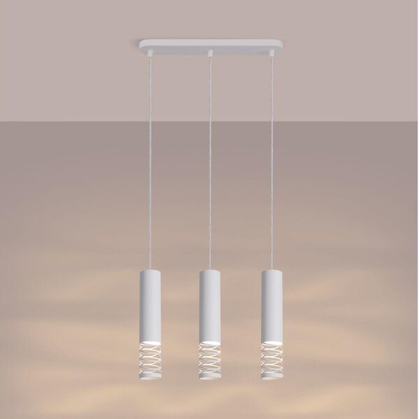 Sollux SL.1688 - Lampadario a sospensione con filo LAMI 3xGU10/10W/230V bianco