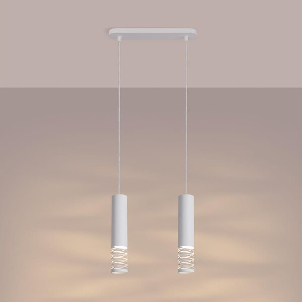 Sollux SL.1687 - Lampadario a sospensione con filo LAMI 2xGU10/10W/230V bianco