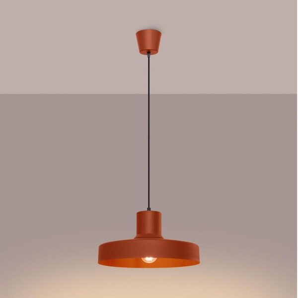 Sollux SL.1706 - Lampadario a sospensione con filo BILO 1xE27/15W/230V diametro 35 cm arancione