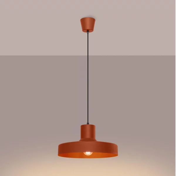 Sollux SL.1706 - Lampadario a sospensione con filo BILO 1xE27/15W/230V diametro 35 cm arancione