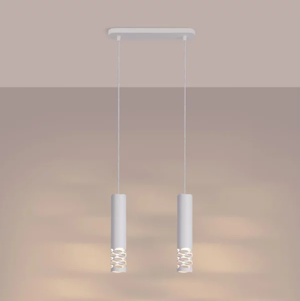 Sollux SL.1692 - Lampadario a sospensione con filo LIRO 2xGU10/10W/230V bianco
