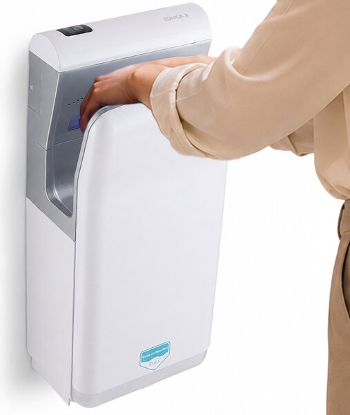 Asciugamani Elettrico da Parete ad Alta Velocità 2000 W 28,8x21,2x68,2 cm con Asciugatura in 5-7 Secondi in ABS