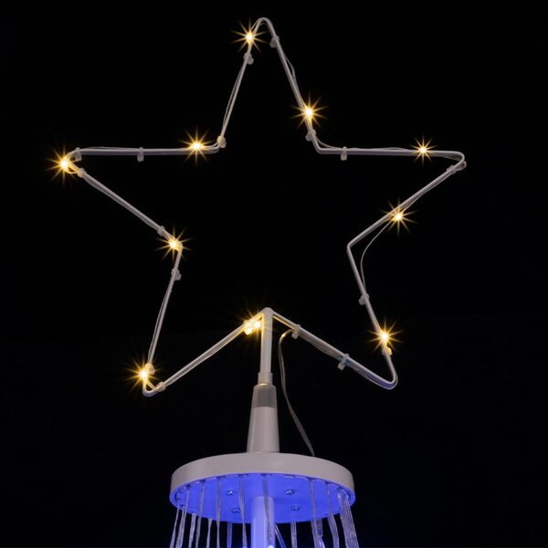Albero di Natale Luminoso Ø80x220 cm 324 LED RGB con App Smart da Esterno in Metallo Multicolore