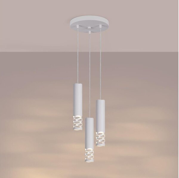 Sollux SL.1694 - Lampadario a sospensione con filo LIRO 3xGU10/10W/230V bianco