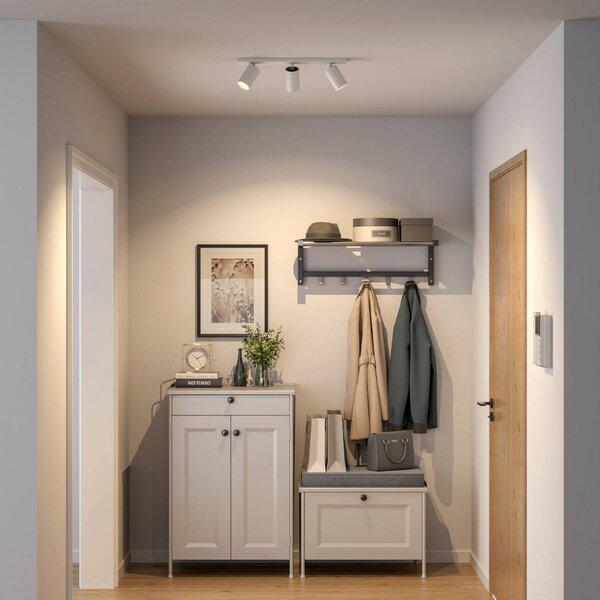 Deko-Light Faretto da soffitto CAN TILT, bianco, 48 x 9 cm, a 3 luci, metallo GU10 dimmerabile, Bianco / Opale, Soggiorno / Sala da pranzo, Alluminio, Faretto