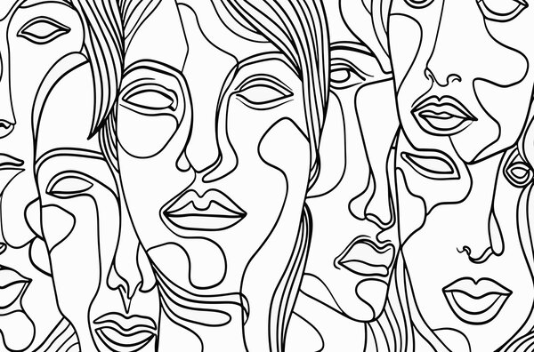 Carta da parati Facce astratte, Carta da parati lastrazione, w08060 : Uwalls.it