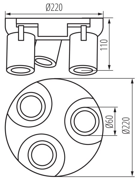 Kanlux 38963 - Faretto LAURIN 3xGU10/10W/230V ottone/nero