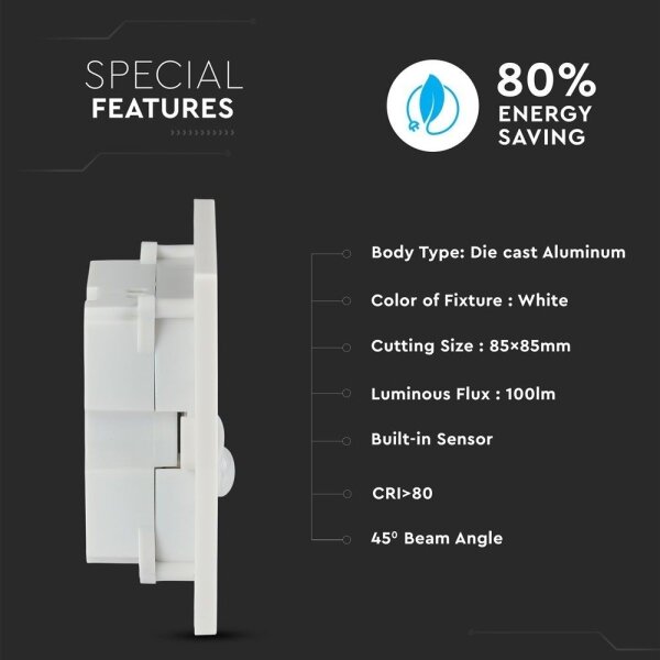 Lampada LED per scale con sensore movimento LED/3W/230V 4000K bianco