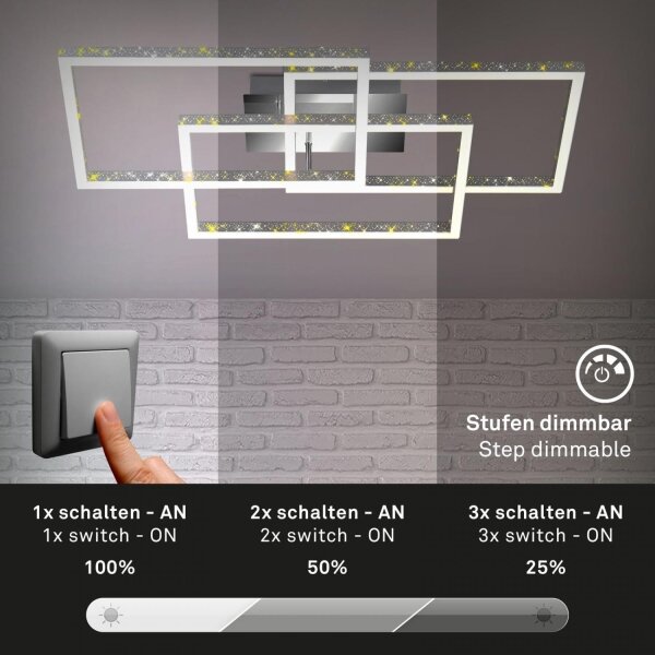 Brilo - Plafoniera LED dimmerabile FRAME LED/57W/230V 3000K cromo opaco