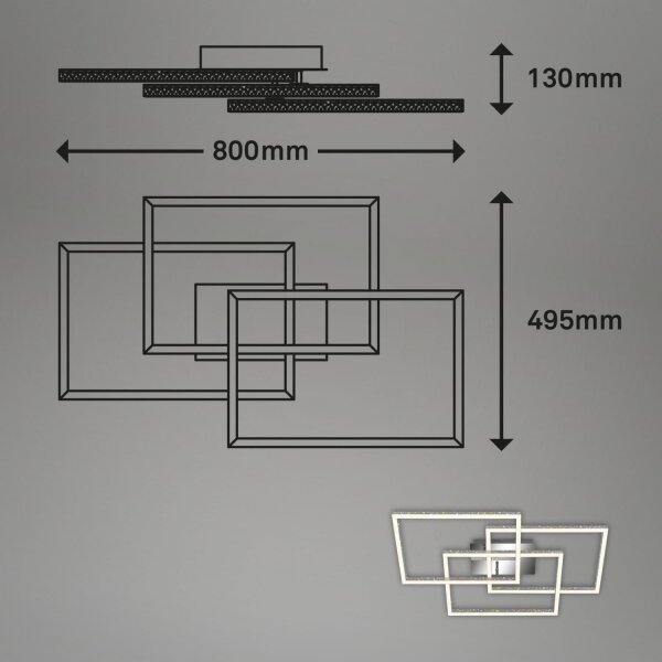Brilo - Plafoniera LED dimmerabile FRAME LED/57W/230V 3000K cromo opaco