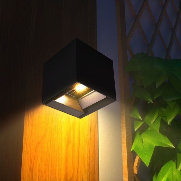 Lampada solare da parete LED con sensore 9W 3,7V 3000-5000K IP65 nera