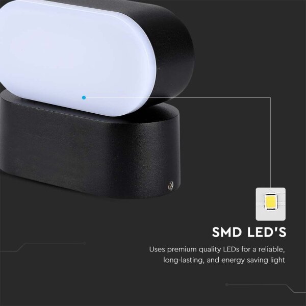 LED da esterno flessibile Applique LED/5W/230V 4000K IP65 nero