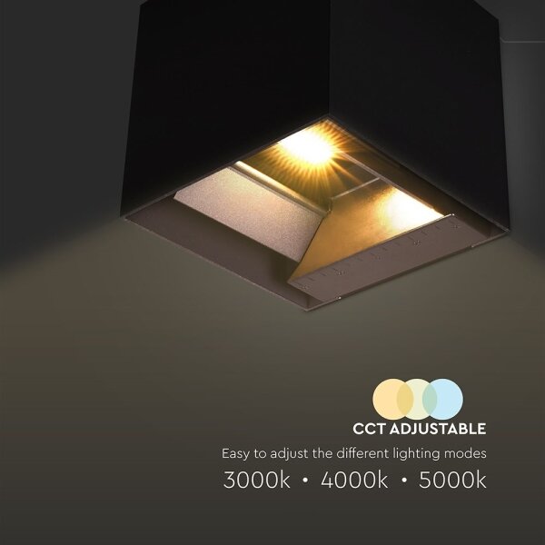 Lampada solare da parete LED con sensore 9W 3,7V 3000-5000K IP65 nera