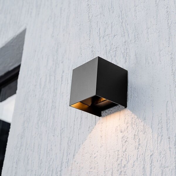 Lampada solare da parete LED con sensore 9W 3,7V 3000-5000K IP65 nera