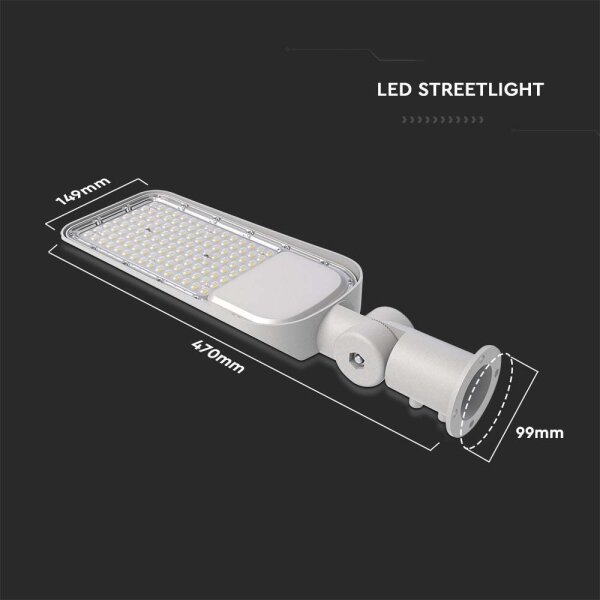Lampada stradale LED SAMSUNG CHIP 50W 230V 6500K IP65 grigio