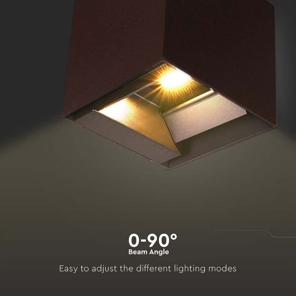 Lampada solare da parete LED con sensore 9W 3,7V 3000-5000K IP65 marrone