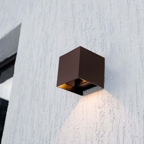 Lampada solare da parete LED con sensore 9W 3,7V 3000-5000K IP65 marrone