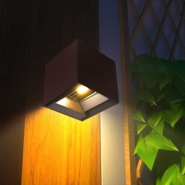 Lampada solare da parete LED con sensore 9W 3,7V 3000-5000K IP65 marrone