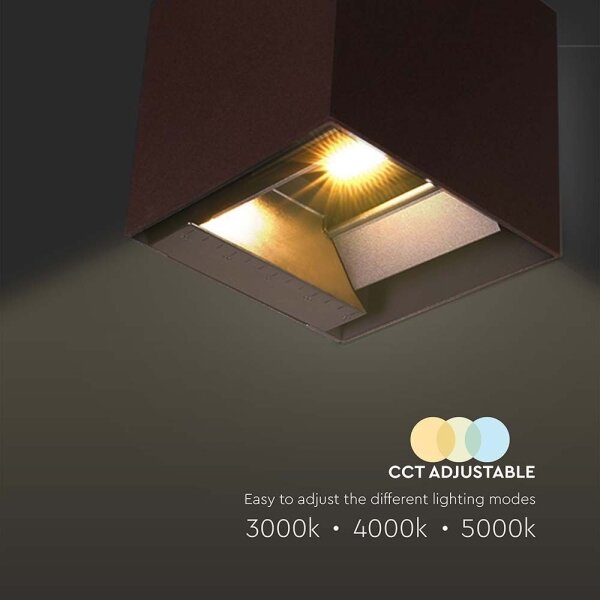 Lampada solare da parete LED con sensore 9W 3,7V 3000-5000K IP65 marrone