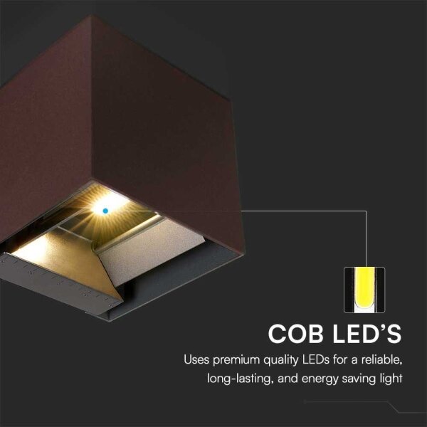 Lampada solare da parete LED con sensore 9W 3,7V 3000-5000K IP65 marrone
