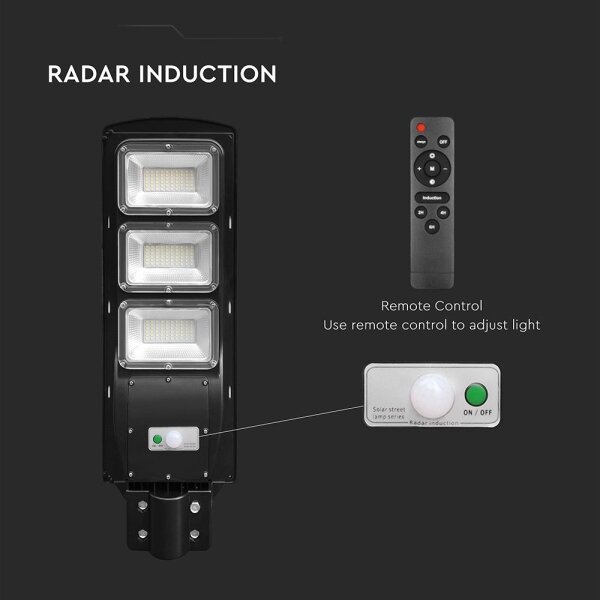 Lampada solare stradale LED dimmerabile 12W 3,2V 6000K IP65 10000mAh + DO