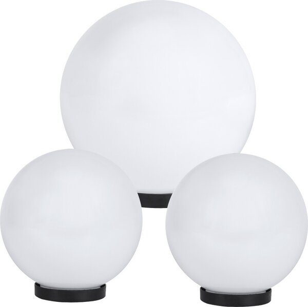Set di 3 lampade a sfera Ø 30/20/20 cm opale bianco E27 senza cavo di collegamento Luce da esterno
