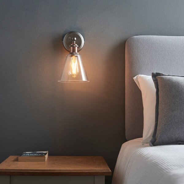 Endon 92874 -Faretto da parete HAL 1xE27/10W/230V bronzo/rame/limpido