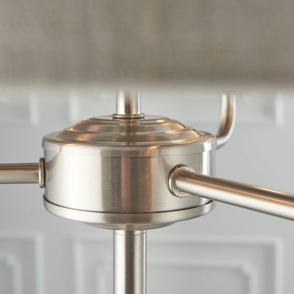 Endon 94359 - Lampada con piedistallo HIGHCLERE 3xE14/40W/230V beige/cromo lucido