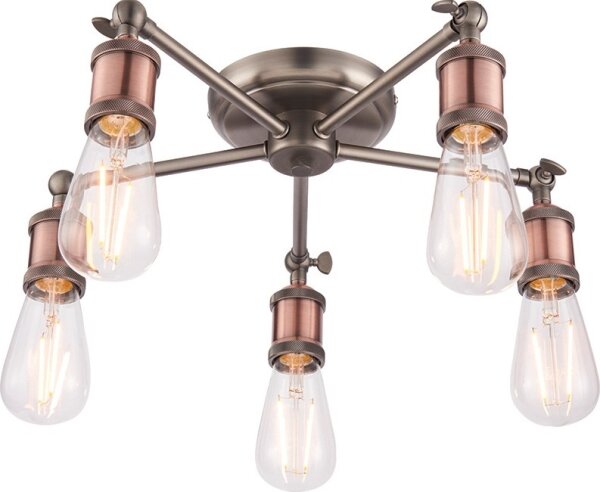 Endon 76336 - Faretto HAL 5xE27/40W/230V cromo opaco/rame