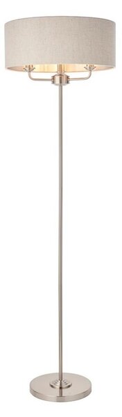 Endon 94359 - Lampada con piedistallo HIGHCLERE 3xE14/40W/230V beige/cromo lucido