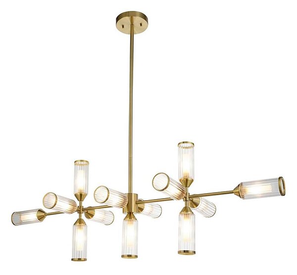 Endon 106259 - Lampadario a sospensione con supporto rigido TOUR 13xG9/3W/230V ottone