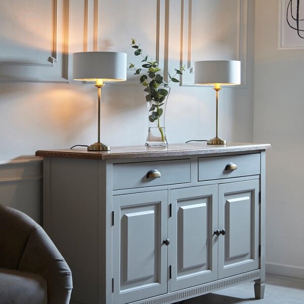 Endon 104054 - Lampada da tavolo HIGHCLERE 1xE14/7W/230V bianco/ottone diametro 25 cm
