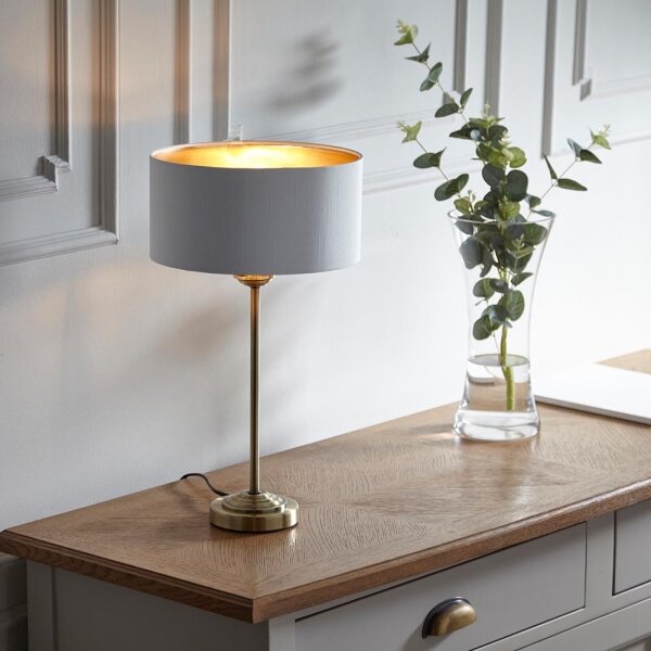 Endon 104054 - Lampada da tavolo HIGHCLERE 1xE14/7W/230V bianco/ottone diametro 25 cm