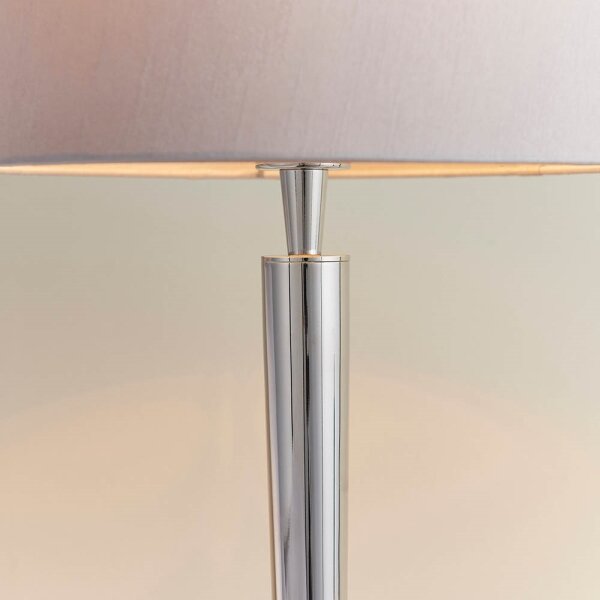 Endon 72175 - Lampada da tavolo SYON 1xE14/40W/230V cromo lucido/beige USB
