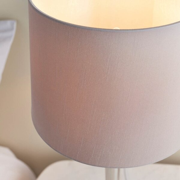 Endon 72175 - Lampada da tavolo SYON 1xE14/40W/230V cromo lucido/beige USB