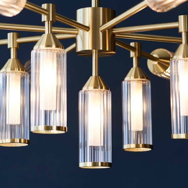 Endon 106256 - Lampadario a sospensione con supporto rigido TOUR 13xG9/3W/230V ottone