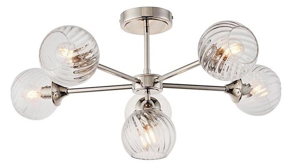 Endon 104050 - Lampadario a sospensione con supporto rigido ALLEGRA 6xE14/7W/230V cromo lucido/limpido