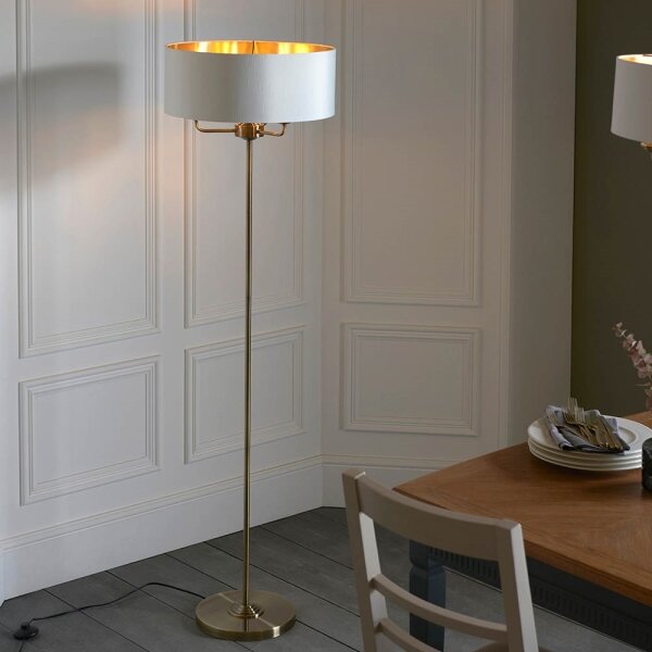 Endon 98935 - Lampada con piedistallo HIGHCLERE 3xE14/40W/230V bianco/ottone