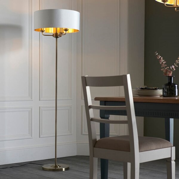 Endon 98935 - Lampada con piedistallo HIGHCLERE 3xE14/40W/230V bianco/ottone