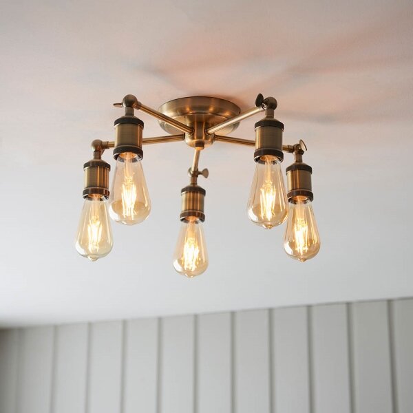 Endon 97244 - Lampada a 5 faretti HAL 5xE27/40W/230V in ottone