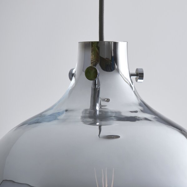 Endon 96442 - Lampadario a sospensione con filo PANTHER 1xE27/10W/230V cromo lucido/fumé