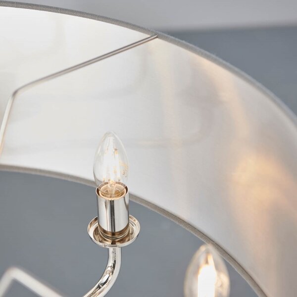 Endon 94415 - Lampadario a sospensione con catena HIGHCLERE 8xE14/40W/230V grigio/cromo lucido