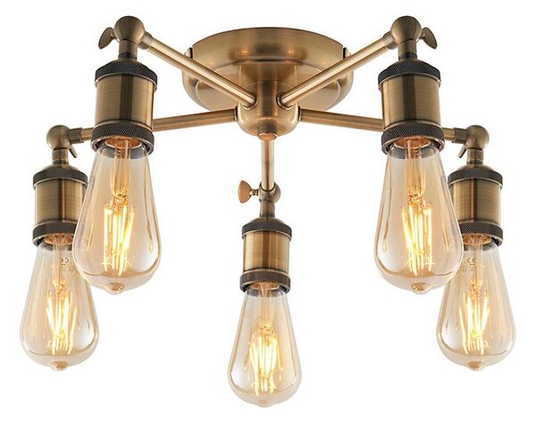 Endon 97244 - Lampada a 5 faretti HAL 5xE27/40W/230V in ottone