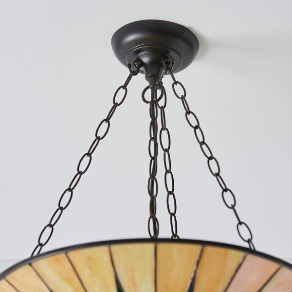Endon 70754 - Lampadario a catena Tiffany DARK STAR 3xE27/60W/230V diam. 49 cm