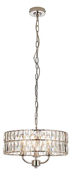 Endon 104466 - Lampadario a sospensione con catena CLIFTON 3xE14/6W/230V cromo lucido/limpido