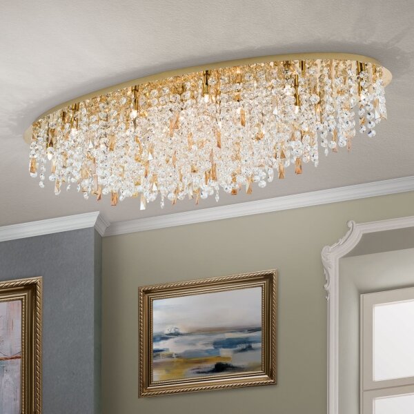 Orion - Plafoniera di cristallo CRYSTALRIVER 21xG9/40W/230V oro