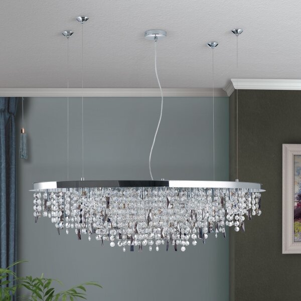 Orion - Lampadario di cristallo a sospensione CRYSTALRIVER 21xG9/40W/230V cromo lucido