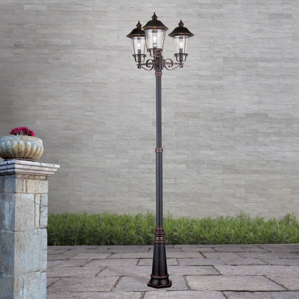 Orion - Lampada da esterno KENZO 3xE27/100W/230V IP44 bronzo/patina
