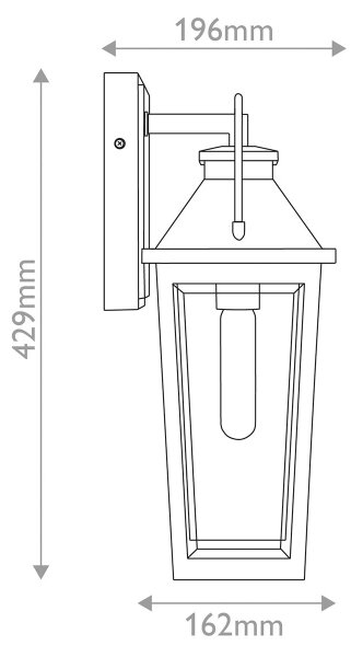 Quoizel QZ-BUCKLEY-M-MBK - Applique da esterno BUCKLEY M 1xE27/40W/230V IP44